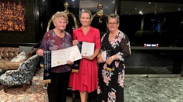 Outstanding Individual Contribution award winners L-R Nancy Marsilio, Tully & District Show was highly commended, Melanie Bryon from the Mudgeeraba Show won and Kerri Denning from the Pittsworth Show Society was runner-up. 