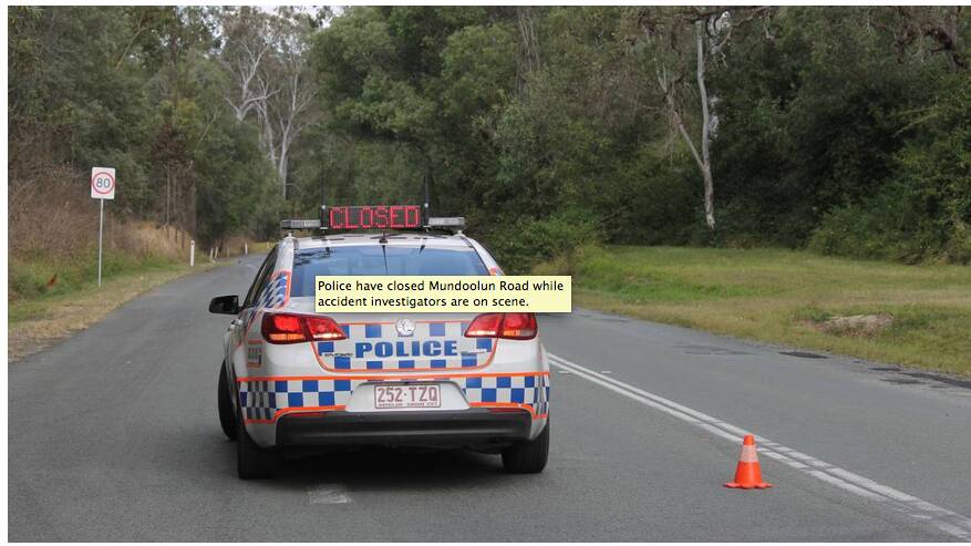 Police closed Mundoolun Road for several hours on Tuesday after a fatal accident.