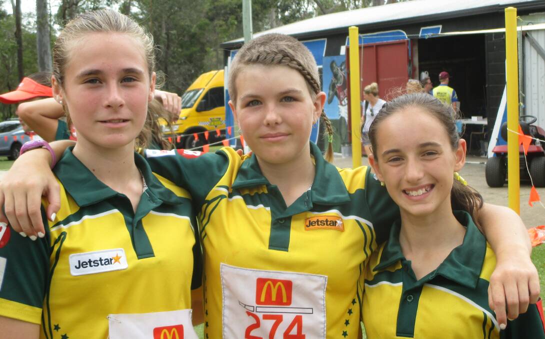 WINNERS: Jimboomba athletes Jessica Hewson, Lorrilee Clifford and Josii Hargreaves won medals at the Browns Plains Annual Carnival.
