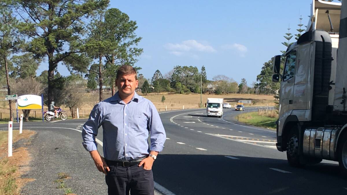 OPTION E: Jon Krause visits one of the proposed upgrade sites: the Mount Lindesay Highway at Veresdale. Photo: supplied.