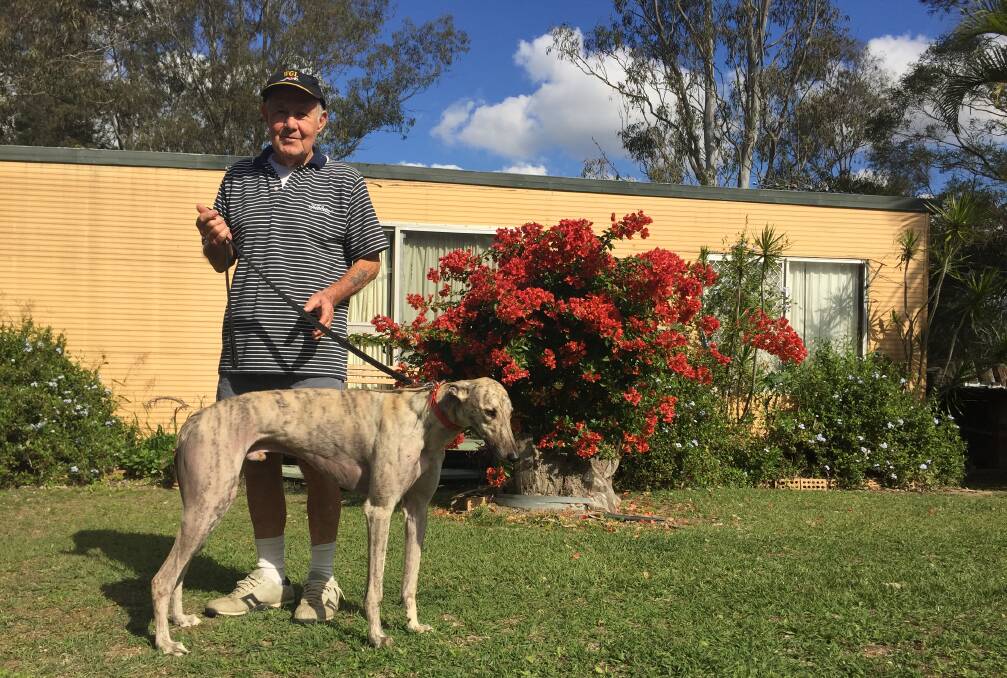 Greyhound trainer Jeff Jones with Charlie. Photo: Christine Rossouw