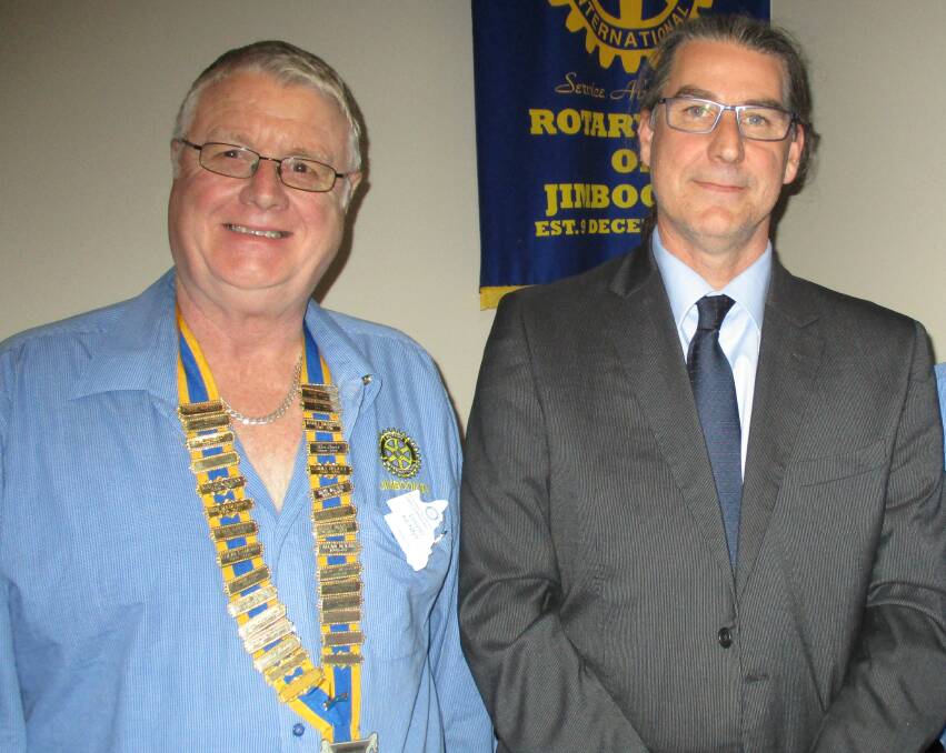 IN SUPPORT: Jimboomba Rotary president David Kenny and Heart of Australia's general manager Doug Brimblecoombe. Photo: Supplied.