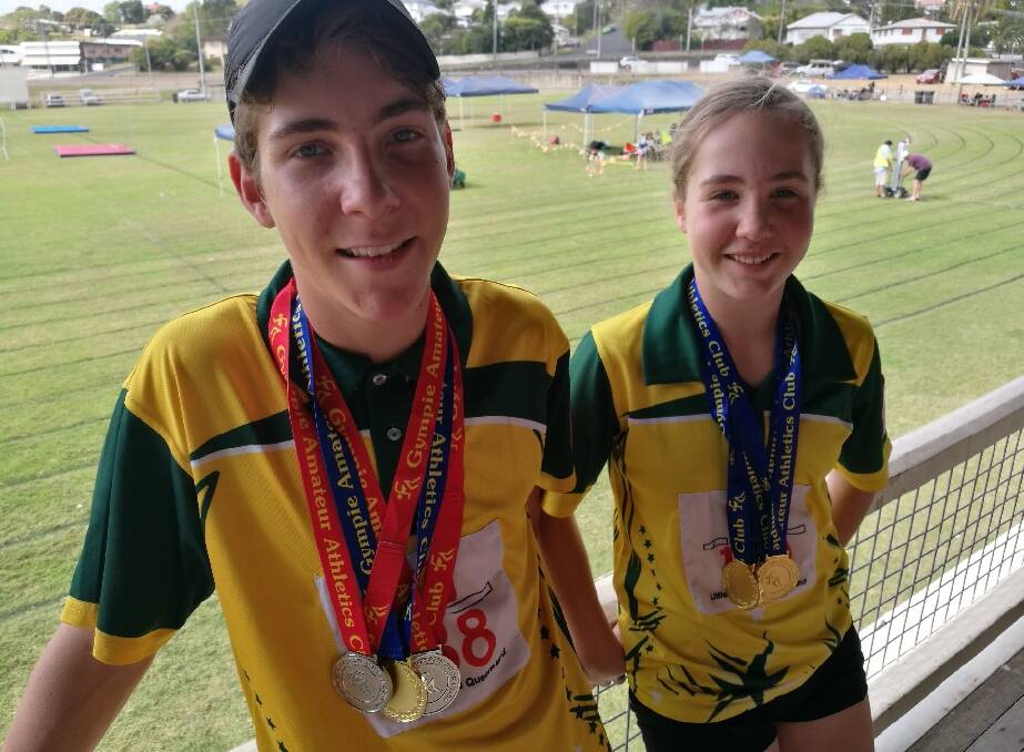 Medals for the collection: Ethan and Erin Gallagher got among the medals at Gympie on the weekend. Photo: Supplied.