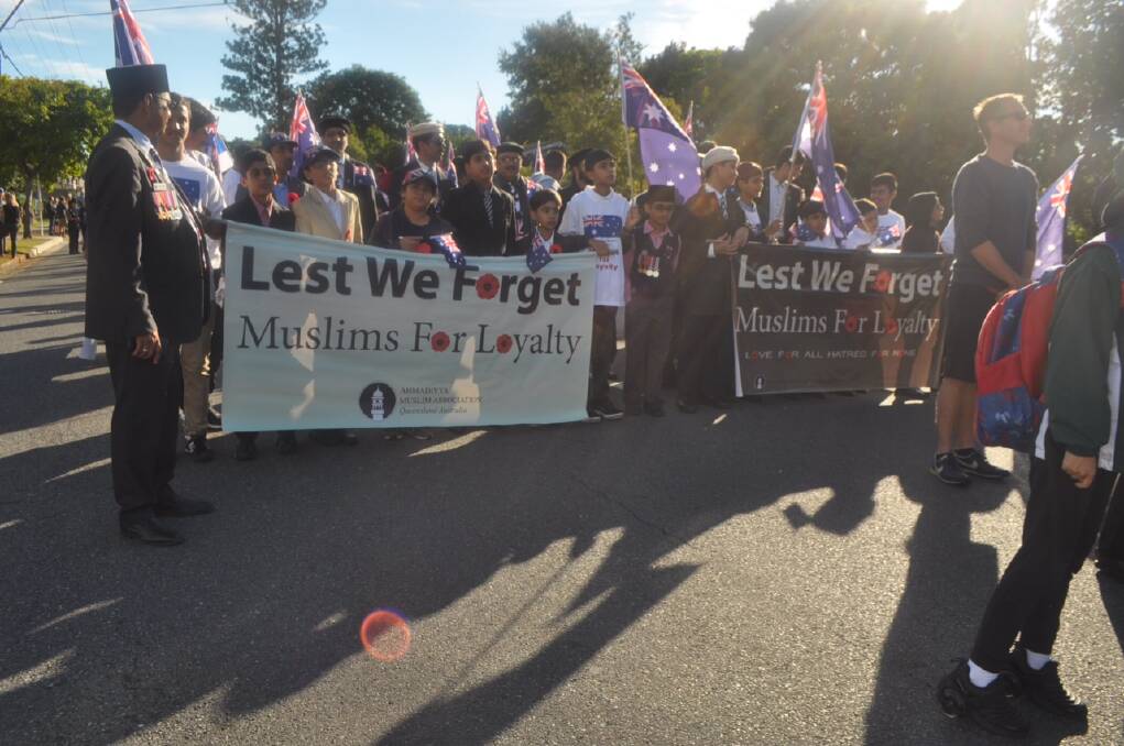 Ahmadiyya Muslims from Stockleigh Mosque attended ANZAC Day services at Sunnybank RSL.