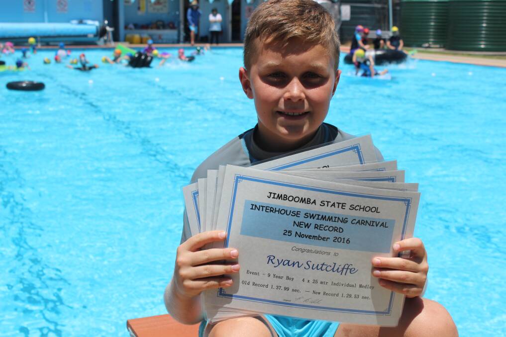 Superfish: Ryan Sutcliffe is now the proud owner of five Jimboomba State School swimming carnival records. Photo Joshua Paterson.