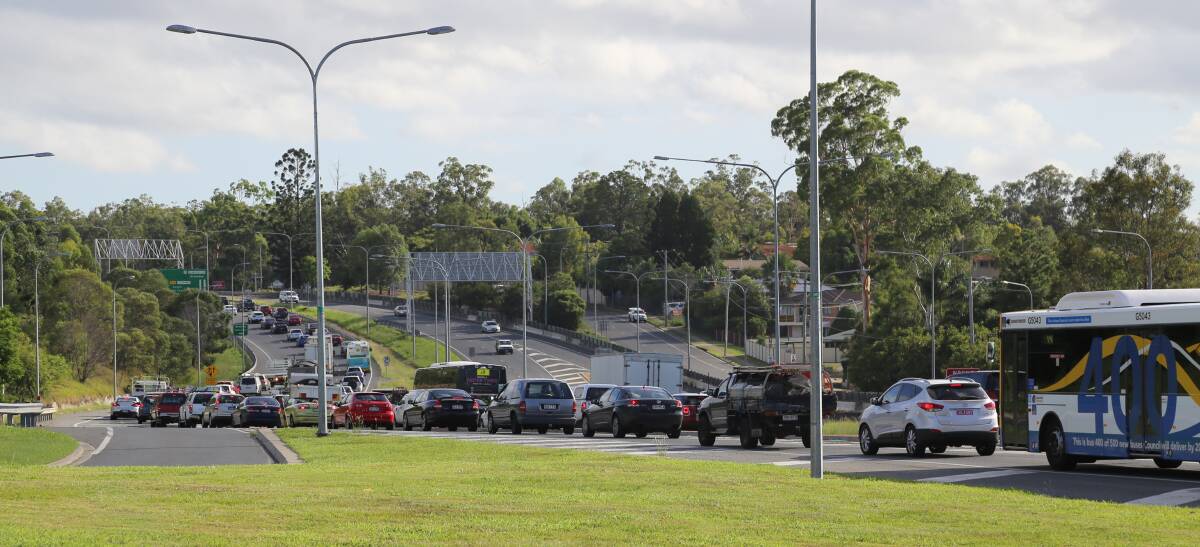 Congestion: Traffic backs up on the Mount Lindesay Highway heading north towards the Logan Motorway interchange. Photo: Stan and Suz Corbett