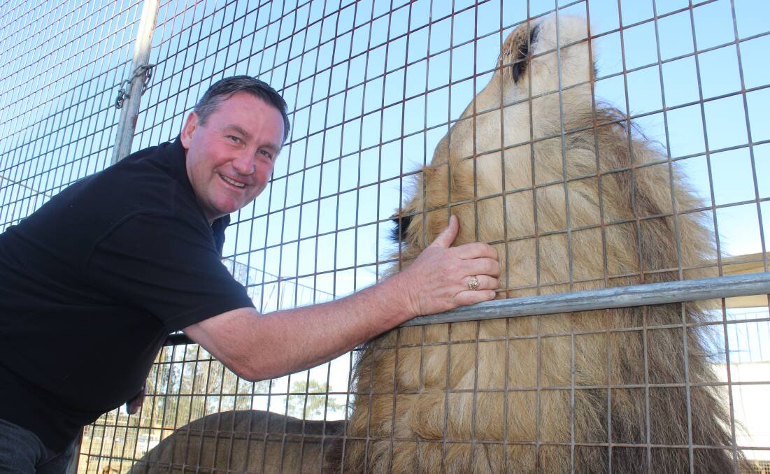 COMPANION: Lennon Bros Circus co-owner Warren Lennon has a close relationship with each and every performance animal. PHOTO: Louise Starkey.