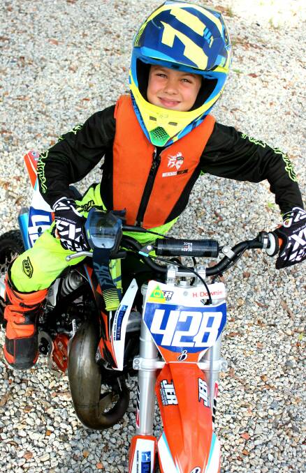 RISING STAR: Flagstone-based rider Hayden Downie, 8, scored a winning place at the  2017 Coffs Harbour Stadium MX Series. Photo: Louise Starkey