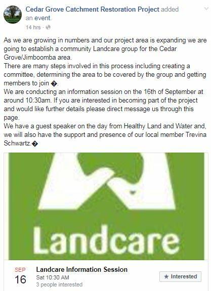 Nature lovers needed for Cedar Grove’s Landcare group