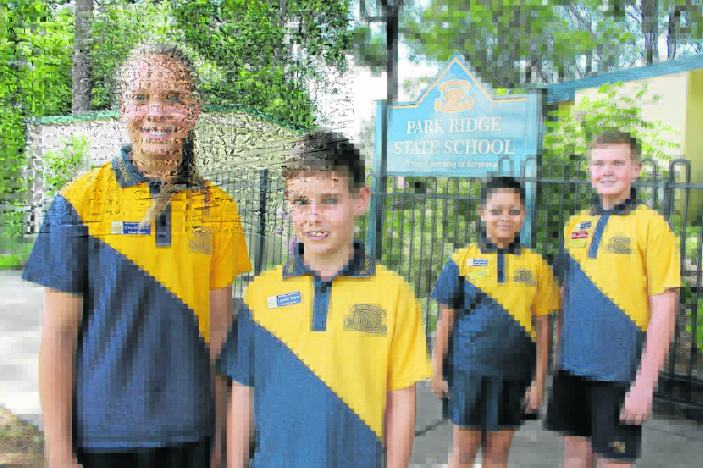 Park Ridge State School captains Charlotte Lee and Lachie Nelson (front) and vice-captains Jada Joseph and Wade Cantrill have lots of ideas and plans for the school this year.