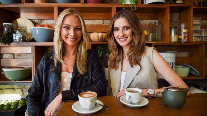 Anna Heinrich (left) with Kate Waterhouse at Wild Basket in Neutral Bay. Photo: Kate Geraghty