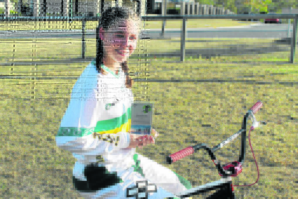 Molly McGill placed third in the 13 years class at the 2014 BMX World Championships.