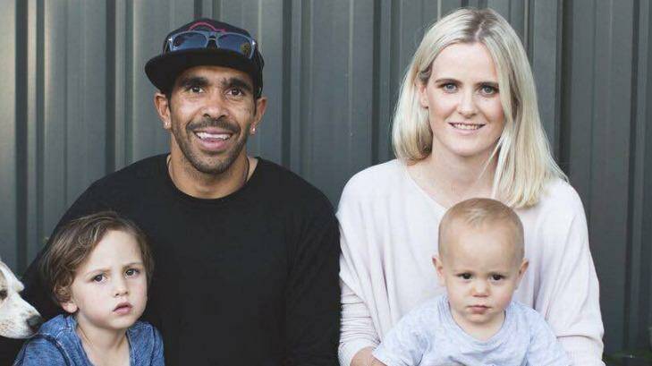 Eddie Betts and Anna Scullie with Lewis and Billy. Photo: Kristina Childs
