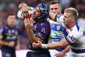 Jahrome Hughes will miss the Storm's round-three clash with Newcastle due to suspension. (Joel Carrett/AAP PHOTOS)