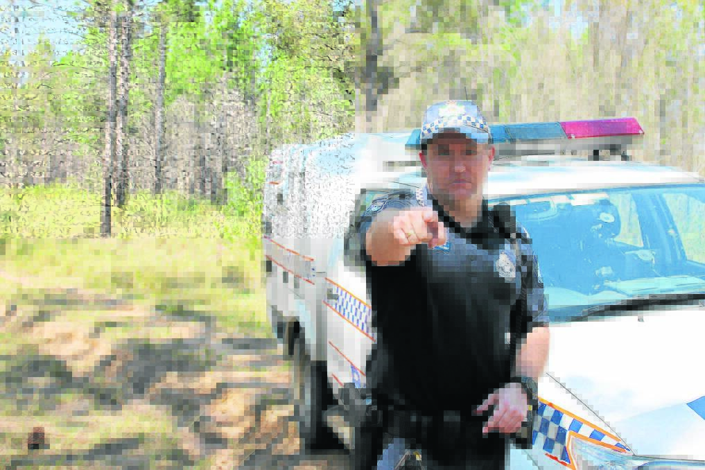 Jimboomba Police Constable Lucas Collihole warns people who are caught in the former Hancock's pine forest will be issued with trespass notices.