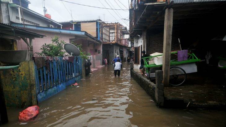 Jakarta flooding on Thursday. Photo: Jefri Tarigan 