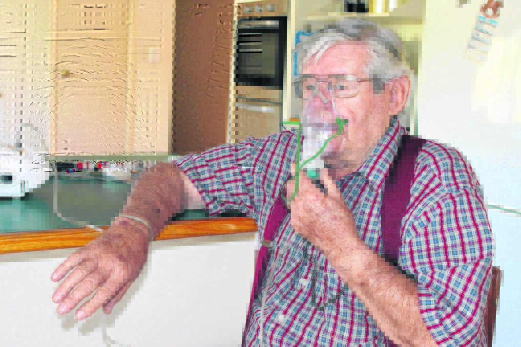 Jimboomba resident George Patton was not happy power was cut to his home on Monday as 
he relies on it to use his oxygen machine every day.