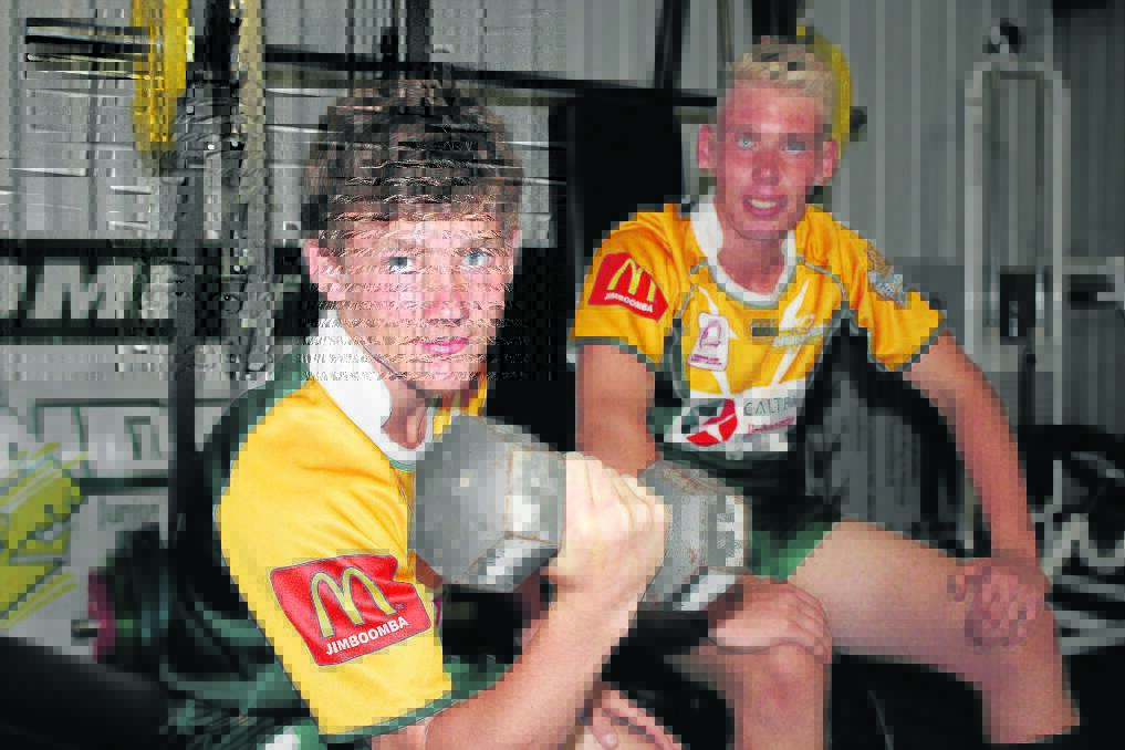 Jimboomba Thunder players James Blazek, 14, and Blake Scholten, 14, are training hard ahead of their Gold Coast Academy of Sport camp in January.
