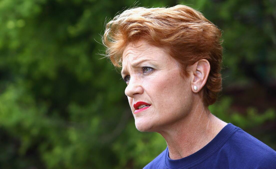Pauline Hanson pictured at the Boonah State Primary School during the Queensland State elections in 2009.