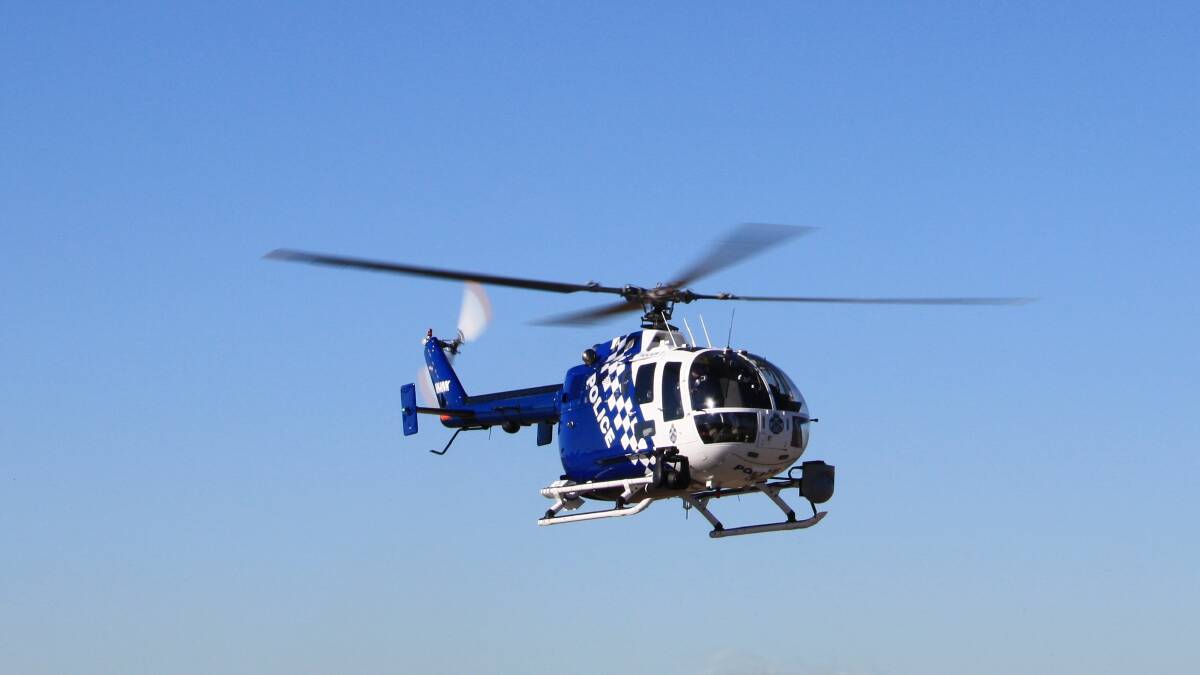 The Polair helicopter conducted a flyover of the brawl at Underwood Park on Sunday. Image supplied by Queensland Police Service.