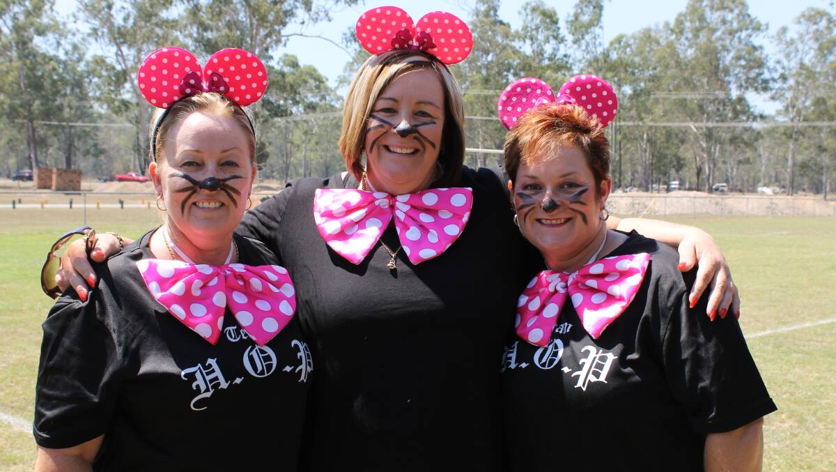 Mousketeers Debbie Andersen, Debbie Dewhurst and Jodie Turner got into costume for the It’s a Knockout competition. 