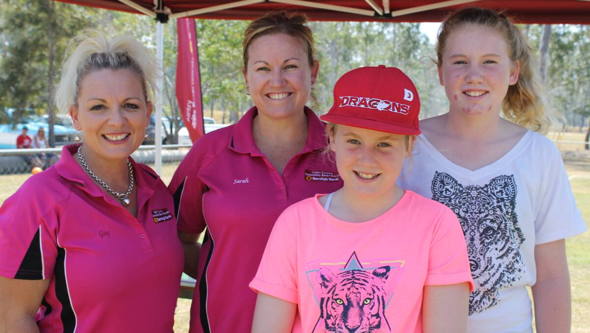 Gay Hider with Kim, Emily, 11, and Maddison, 13, Unterrheiner took part in the It’s a Knockout fundraiser. 