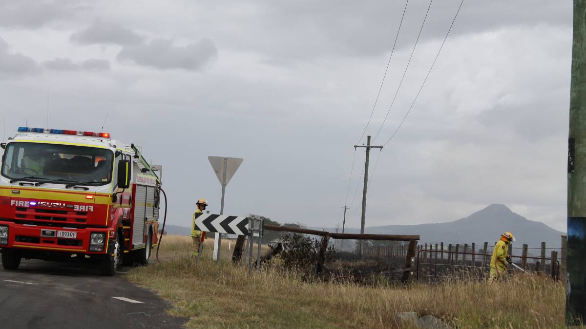 Queensland Rocketry Society members, neighbouring farmers and crews from Jimboomba urban and rural fire brigades fought to control a grass fire sparked at a rocket launch event at Cedar Grove. 
