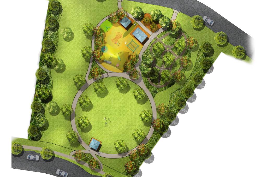 A concept drawing of the park being built on Reserve Drive, Flagstone.