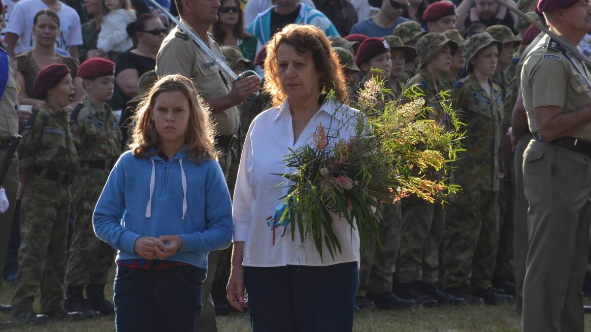Sophie and Wendy Fryer laid a wreath on behalf of Jimboomba Quota.
