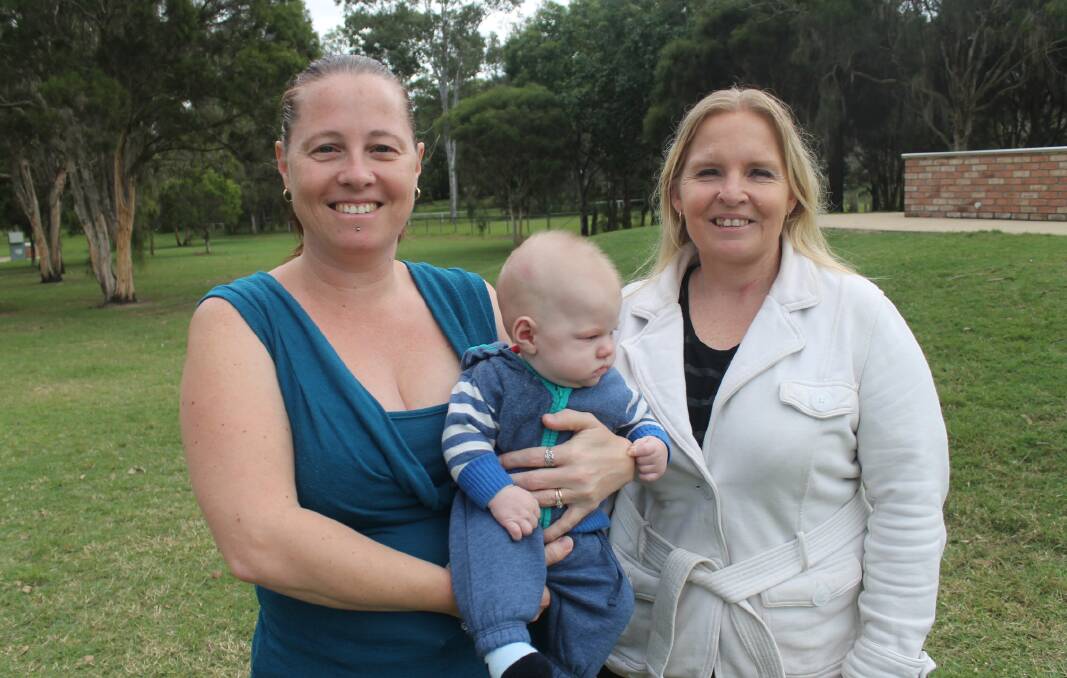 Cassandra Underwood, with baby Jagger, and Barbara Lohrey will host an Australia's Biggest Morning Tea event at Rotary Park in Jimboomba on June 6.