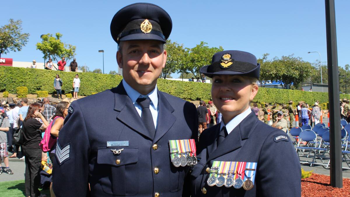 Husband and wife Jeffery Endresz and Donna Watts-Endresz, both in the Royal Australian Air Force, attended the service while visiting family in the area.