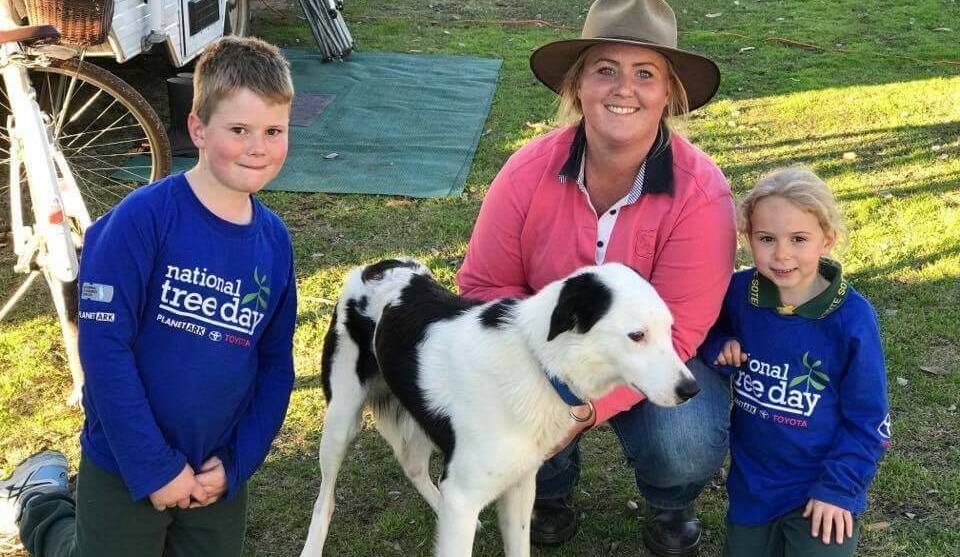 TOP TRIALLER: Amy Lloyd (centre), of Palen Creek, with friends at the recent Trans Tasman Sheepdog Trial at Warwick. Photo: Supplied