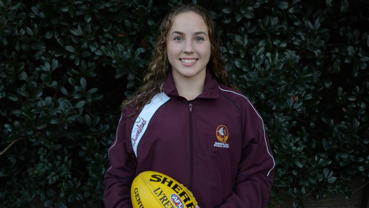 FINALS AHEAD: In addition to representing Queensland, Chloe Ackland plays for the Jimboomba Redbacks AFL Club under 15 Div 1 girls' team. Photo: Supplied