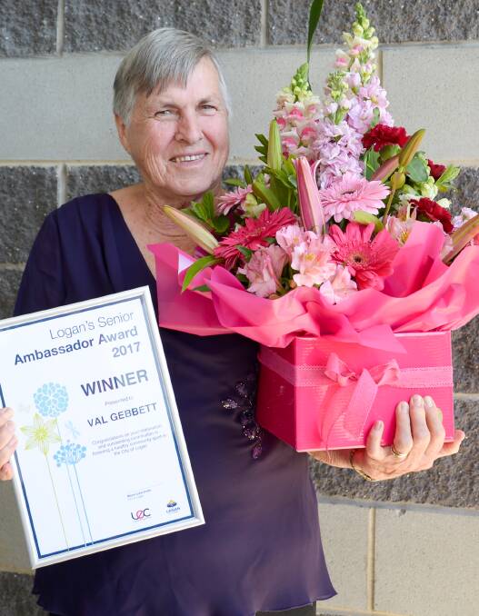 WINNING WAY: Val Gebbett, of Jimboomba, was named Logan Senior Ambassador Award ahead of Queensland Seniors Week. Photo: Supplied