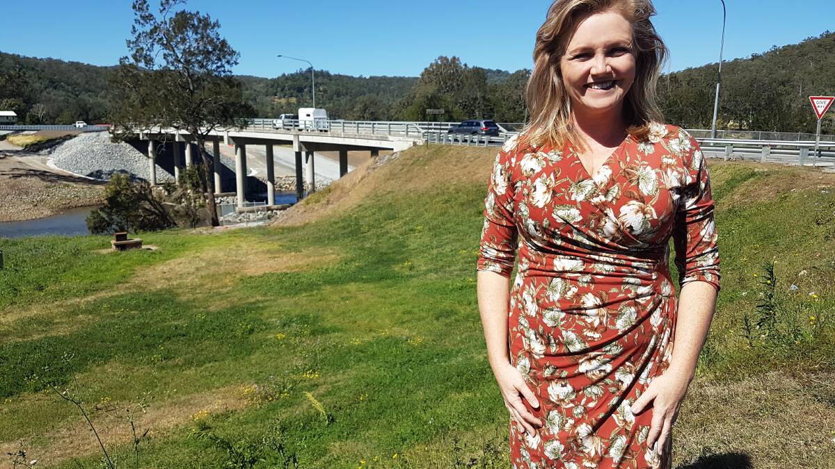 CROSSING CELEBRATED: Logan City councillor Laurie Koranski at the newly opened Alan Wilke Bridge, Wolffdene, on Friday, August 18. Photo: Supplied
