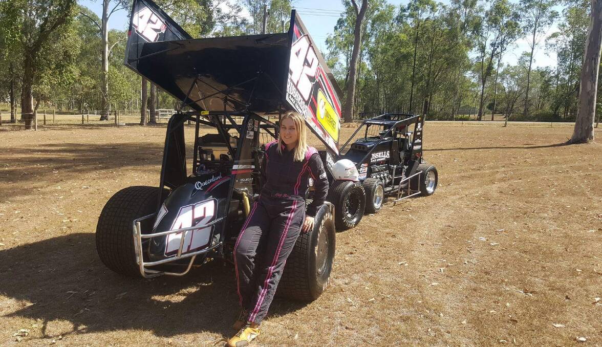 TAKING TO THE TRACK: Jimboomba's 22-year-old Sprintcar racer Kristy Bonsey is preparing for the upcoming race season. Photo: Supplied