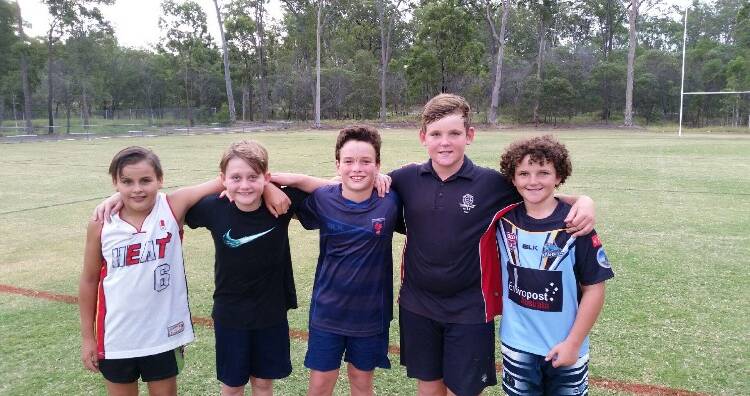 Keegan Redding, Tyrone Trott, Jim McClure, Nathan Cross and  Beau Frazer at a recent training session. Photo: Supplied