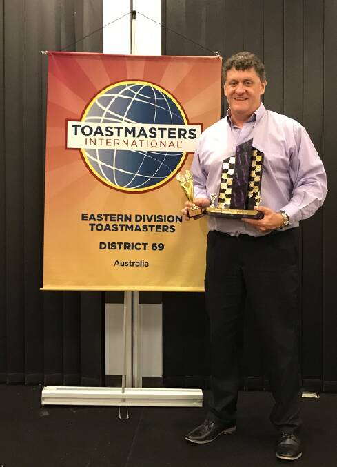 GREAT WORK: Flagstone man Patrick Burns and Jimboomba Toastmasters Club member will compete at Chinchilla next month following his district success.
