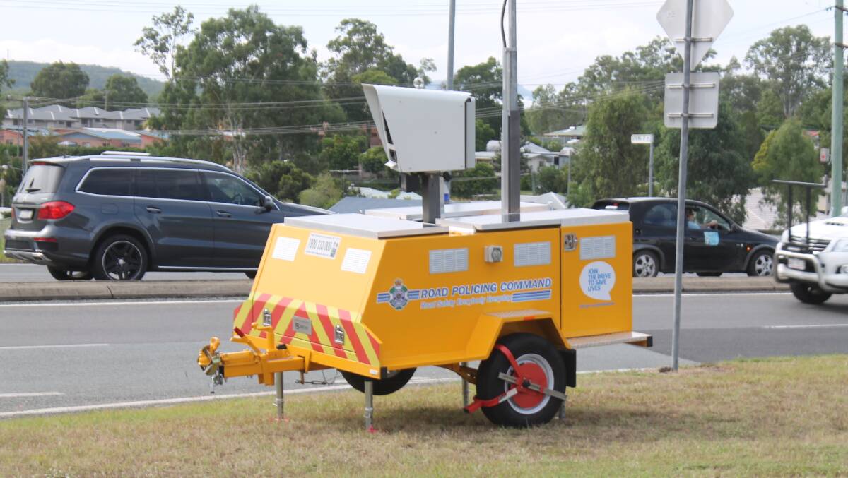 The mobile speed camera has been placed near the Mount Lindesay Highway. Photo: Georgina Bayly