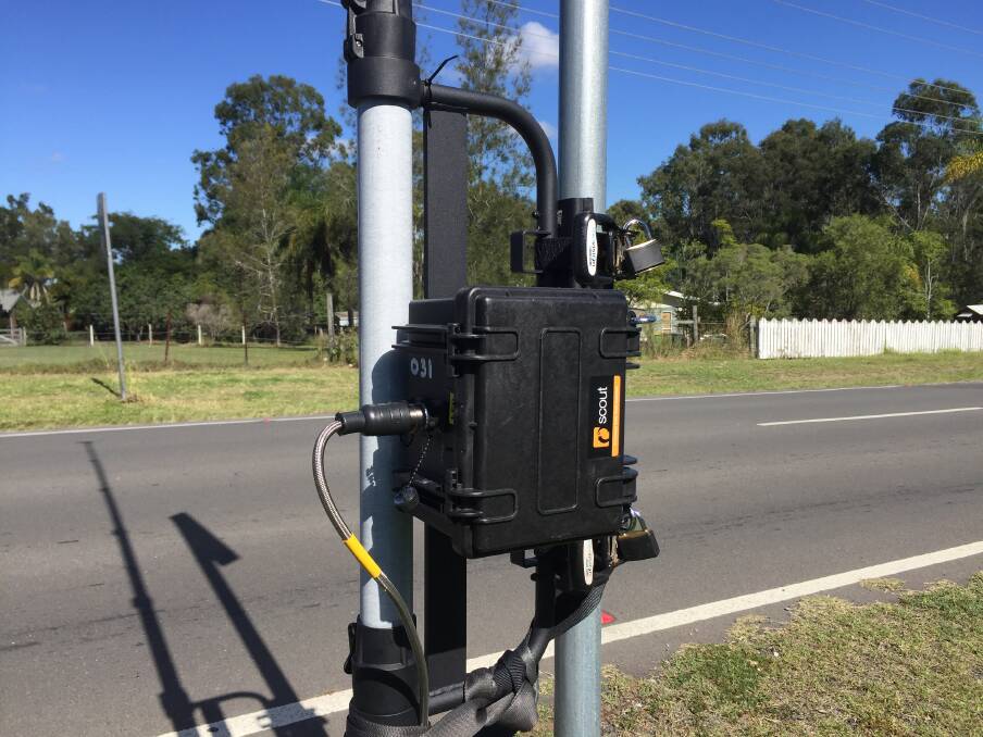 Traffic counting equipment has been installed on the Mount Lindesay Highway and South Street at Jimboomba. Photo Georgina Bayly