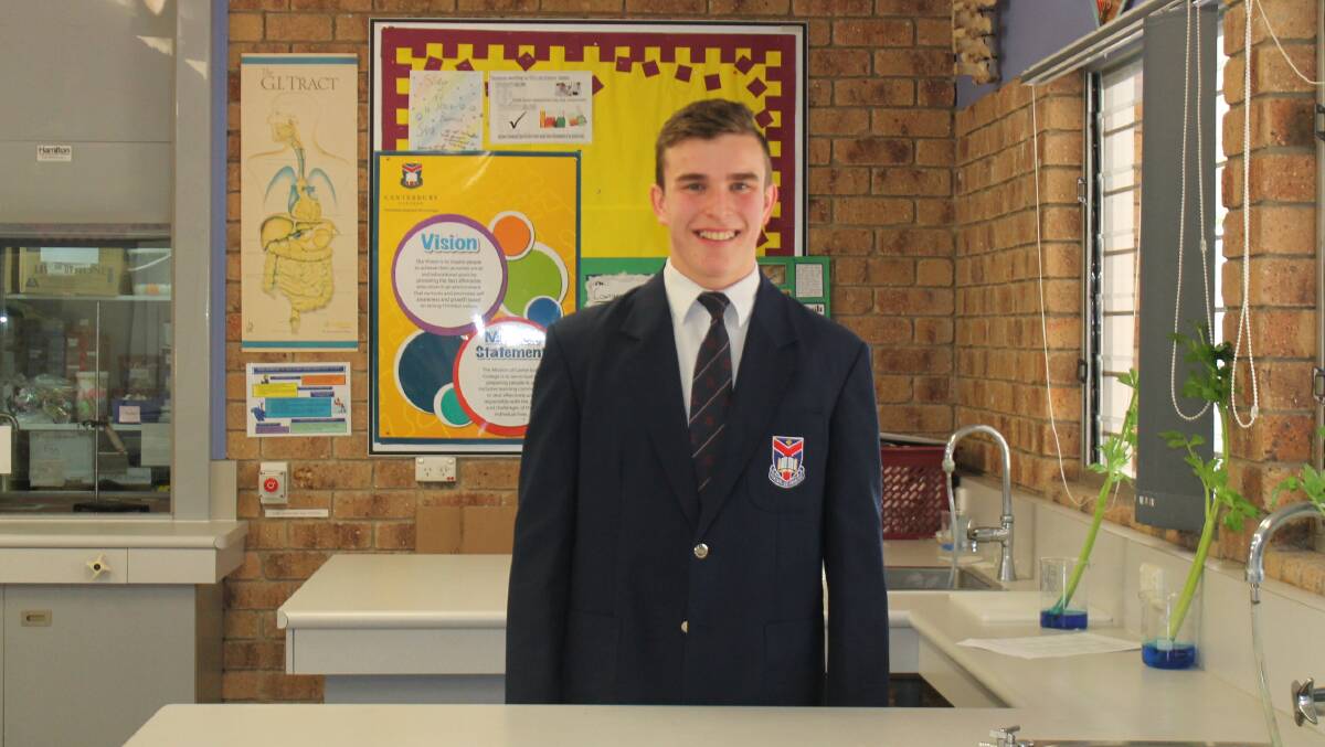 STEM IN ACTION: William Glass will travel to Canberra for a 12 day youth forum. Photo: Georgina Bayly