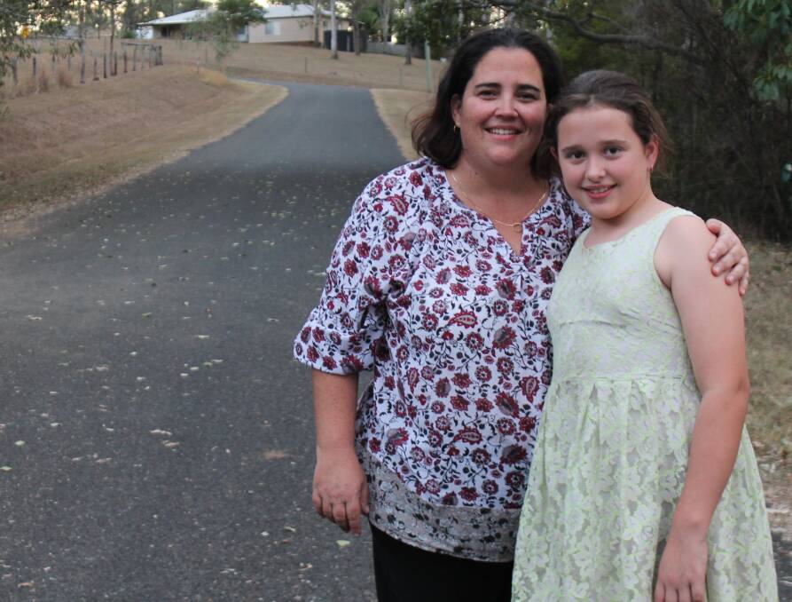 ACCIDENT: Renae Gault and daughter Caitlyn Ferguson, 10, were about one kilometre from home when they hit a kangaroo on the Mount Lindesay Highway. Photo: Georgina Bayly