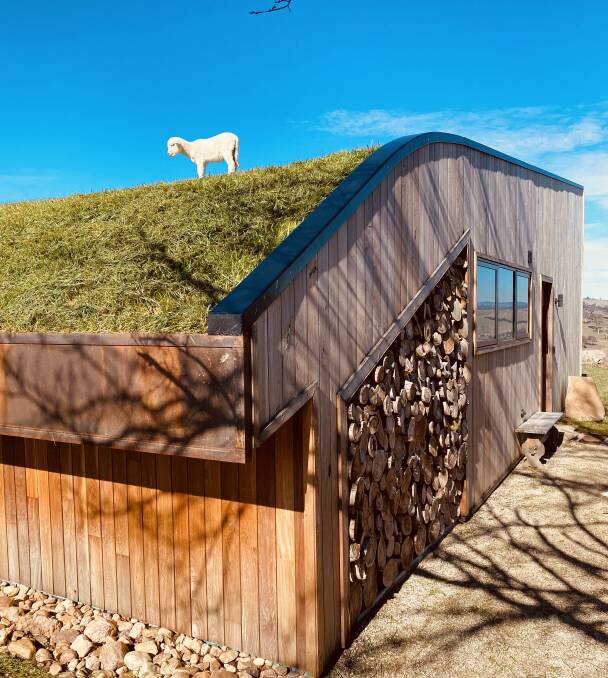 The grassy roof of the Farmers Hut complete with a lamb. The grassy roof of the Farmers Hut complete with a lamb.