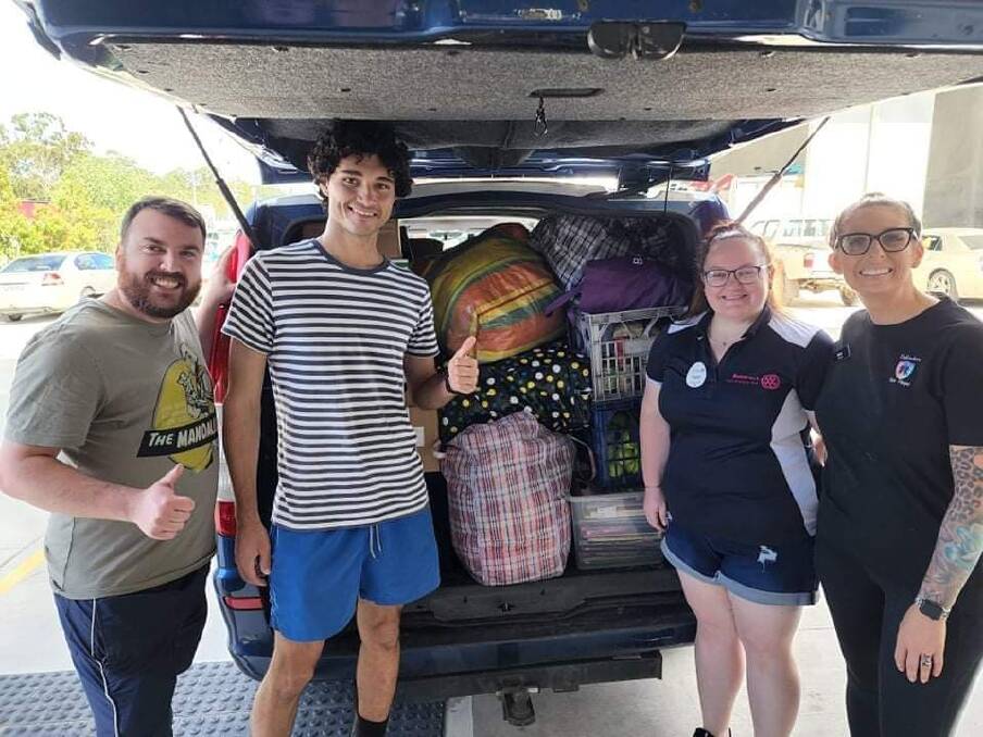 HELPING OUT: Members of the Rotaract Club recently helped flood victims in Lismore. Picture: Supplied.