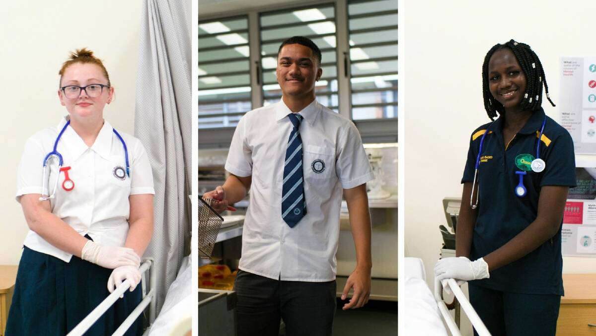 BREAKING THE MOLD: VET students Rory, Christian and Unzia have swapped traditional classroom-based learning for practical training. Pictures: Joe Colbrook