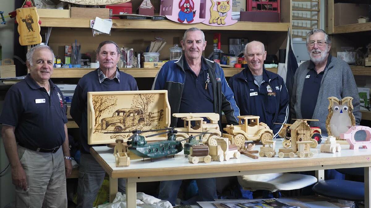 WOOD BE NICE: Men's Shed leadership team Brian Borg, Joe Iskra, Bob Wench, Dom Higgins and Greg Brown are eager to see residents attend the upcoming Open Day. Picture: Joe Colbrook.