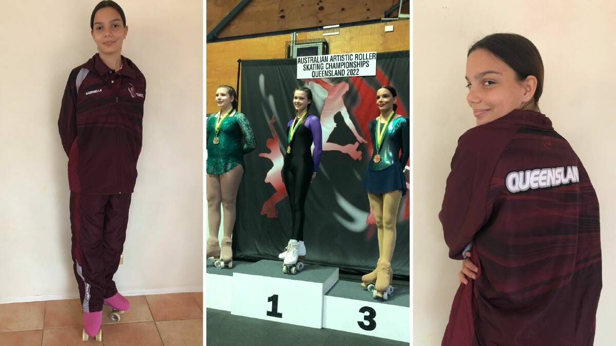 Thirteen year old skater Gabriella Hurst won bronze at her first national championship. Pictures supplied by Elaine Hurst.