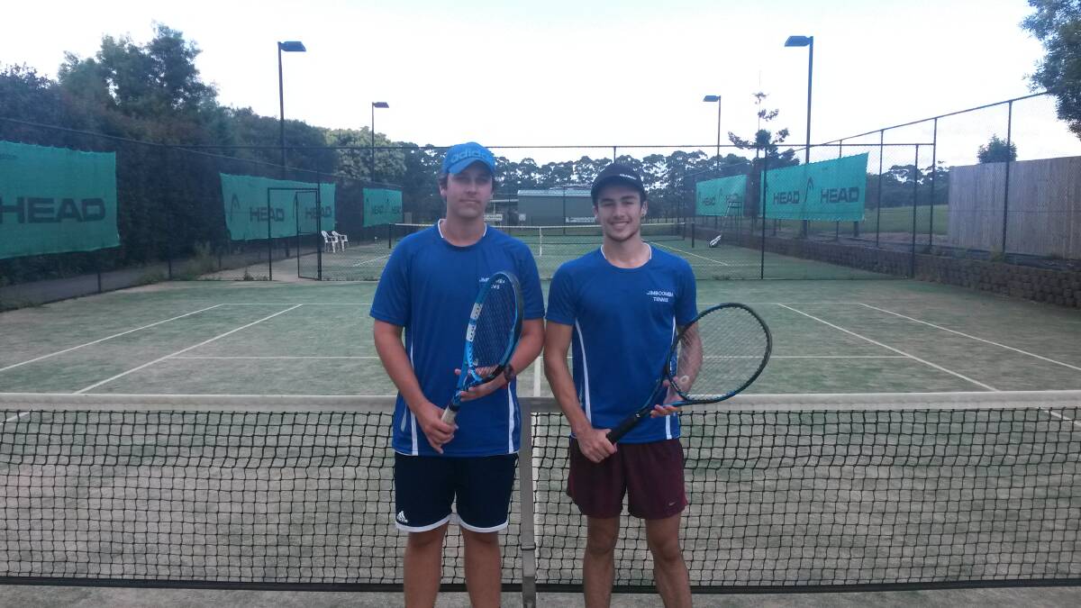 UNDEFEATABLE: Jimboomba Tennis Club players Phoenix Cairns and Josh Jack remain undefeated champions this season. Photo: Supplied