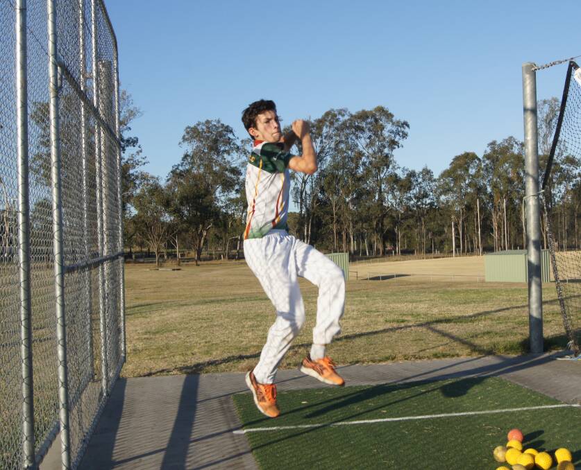 BOWLING: Cameron Steinhardt has won a spot in the under 16 Ipswich Hornets Lord’s Taverners team. Photo: Jacob Wilson