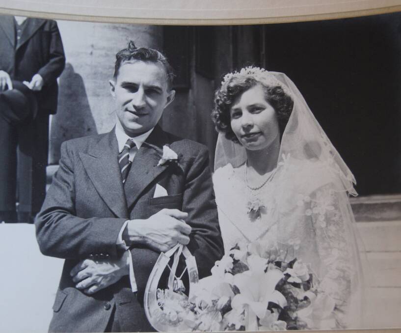 ROMANTIC: Eddie and Barbara Parker on their wedding day. Photo: Supplied.